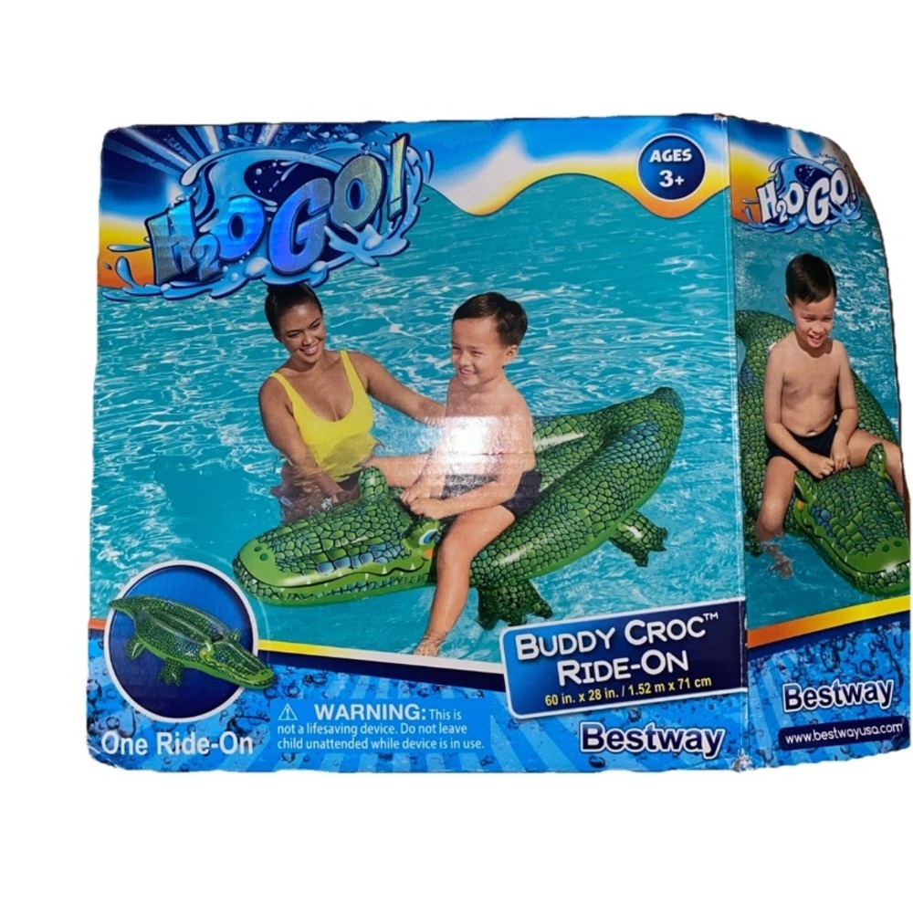 Bestway Green Buddy Croc Ride-On. New Open Box.